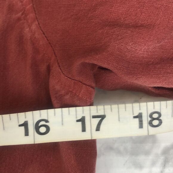 Anthropologie Cloth & Stone Pink Red Tiered Fringe Button Down Top Size XS / Ext - Picture 11 of 14